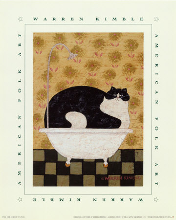 Cat in Hot Tin Tub Posters