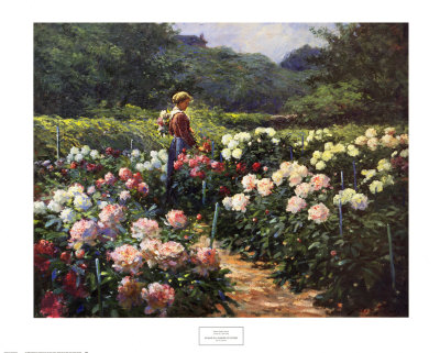 Woman in a Garden of Peonies