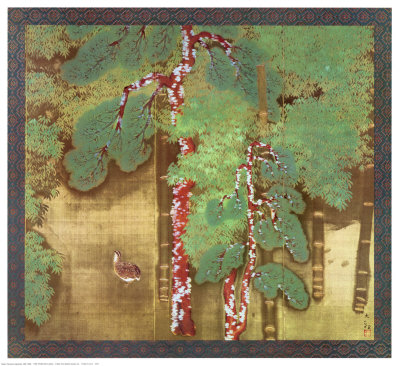 Pine Trees and a Quail