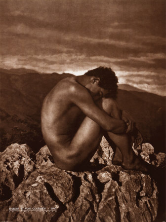 Buy Male Nude on Rocky Outcrop, c.1900 at AllPosters.com