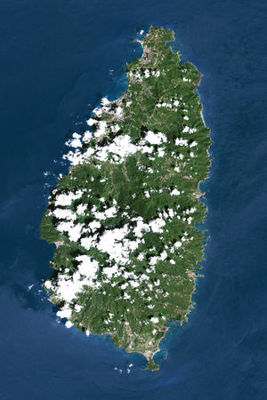 Satellite Image of Saint Lucia