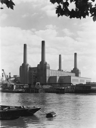 Battersea Power Station black and white