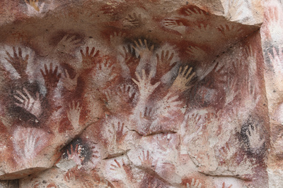 Cave Hand Paintings, Dated to around 550 BC. Cueva De Las Manos, Argentina, March 2010
