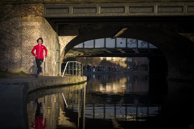 Lizzy Hawker - a World Champion Endurance Athlete - Training Beside Regents Canal in London