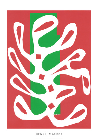 Algue Blanche sur Fond Rouge et Vert, c.19