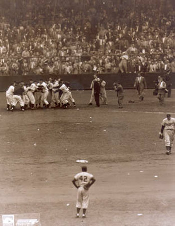Bobby Thomson - 1951 Home Run Celebration (at home plate) - &copy;Photofile
