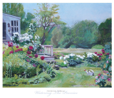 Watering the Peonies