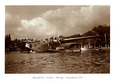 Boeing B-314, 74 Seats, 180 Mph, Pearl Harbor, Hawaii, 1939