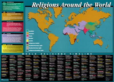 World Religions Map & Timeline