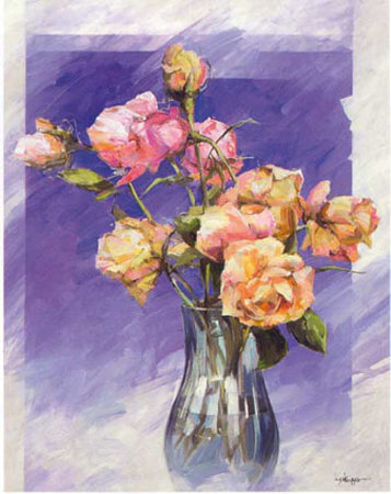 Roses with a Blue Vase