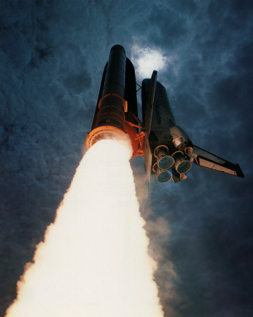 NASA - Columbia Launch Into Clouds  - &copy;Spaceshots