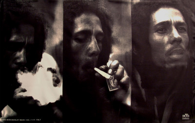 Bob Marley - Triple Portrait Fabric Poster