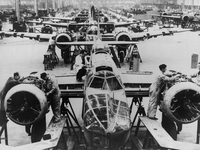 Great Britain Manufacturing Blenheim Bombers at the Beginning of World War 2