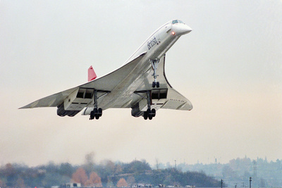 Concorde Supersonic Airliner Landing at Airport