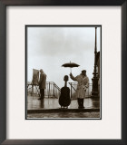 Musician in The Rain Framed Art Print