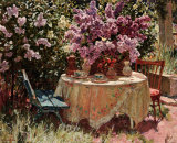 Garden Table with Blue Chair