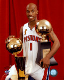 Chauncey Billups - 2004 NBA Championship & MVP Trophies  &copy;Photofile