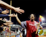 Manny Ramirez celebrating 2004 ALDS sweep of the Angels &copy;Photofile