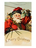 A Merry Christmas with Santa Claus Giclee Print