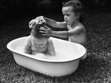 Buy Baby Siblings Taking a Bath at AllPosters.com