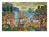 Painting of a Seaside Scene by Maurice Prendergast