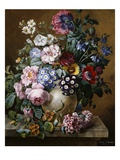 A Vase of Flowers on a Ledge,