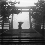 Walking Towards a Japanese Torii Photographic Print