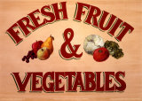Buy Fruits & Vegetables Sign at AllPosters.com