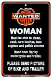 Harley Wanted Tin Sign
