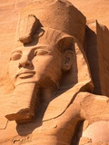 Detail of Head from Seated Colossi of Ramesses II at Abu Simbel Photographic Print