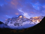 Sunrise on Snow-Covered Mountains