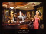 Java Dreams: Presley, Monroe, Bogart und Dean beim Billard Kunstdruck