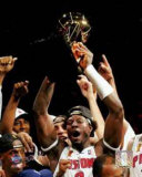 Ben Wallace Raising 2004 NBA Championship Trophy