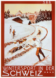 Winter Sport in Der Schweiz Art Print