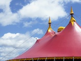 Low angle view of a circus tent roof