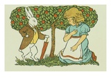 Illustration Depicting Alice and the White Rabbit by John R. Neill