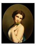 A Young Beauty with a Parakeet