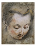 The Head of a Woman Looking Down to the Right