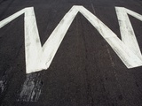 A Painted Zigzag on a Tarmac Road