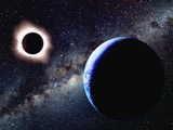 Earth and Total Eclipse Seen from Space