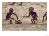 Glass Blowers, Detail from a Tomb Wall Painting, Egyptian, Old - Middle Kingdom (Painted Limestone)