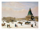 Buy Loubyanska Square in Moscow, Printed by Louis-Pierre-Alphonse Bichebois (1801-50), 1830 at AllPosters.com
