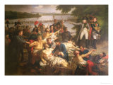 Return of Napoleon (1769-1821) to the Island of Lobau after the Battle of Essling,1809, 1812