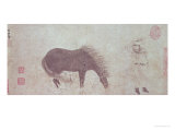 Horse and Groom in Winter