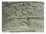 The Roman Army Crossing the Danube, Detail from Trajan's Column, 113 AD (Limestone)
