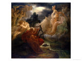 Buy On the Bank of the Lora, Ossian Conjures up a Spirit with the Sound of His Harp, circa 1811 at AllPosters.com