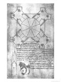 Buy Facsimile Copy of a Plan of the Tower of Laon Cathedral,Head of a Bearded Man and a Gothic Window at AllPosters.com