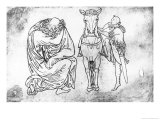 Buy Man Seated, Knight Mounting His Horse at AllPosters.com