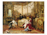 Buy Victorien Sardou (1831-1908) and His Family in Their Drawing Room at Marly-Le-Roi, circa 1875 at AllPosters.com