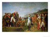 Farewell of Napoleon I (1769-1821) and Alexander I (1777-1825) after the Peace of Tilsit